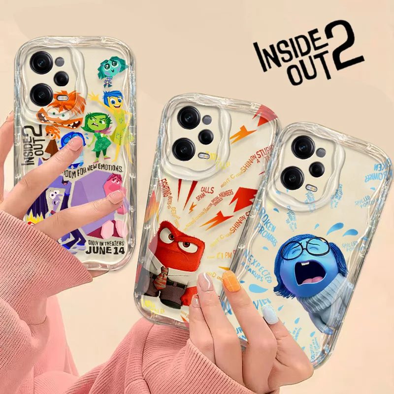 Disney Inside Out 2 Clear Case For Xiaomi Redmi 12 12C 12R 11A 13C 10 10C 10X 9 Power 9A 9C 9T 8 K70E K70 K60 K50 3D Wave Cover