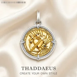 Pendant Faith, Love, Hope, 2022 Summer Fine Jewelry Two-tone Design Accessorie 925 Sterling Silver Vintage Gift For Women Men