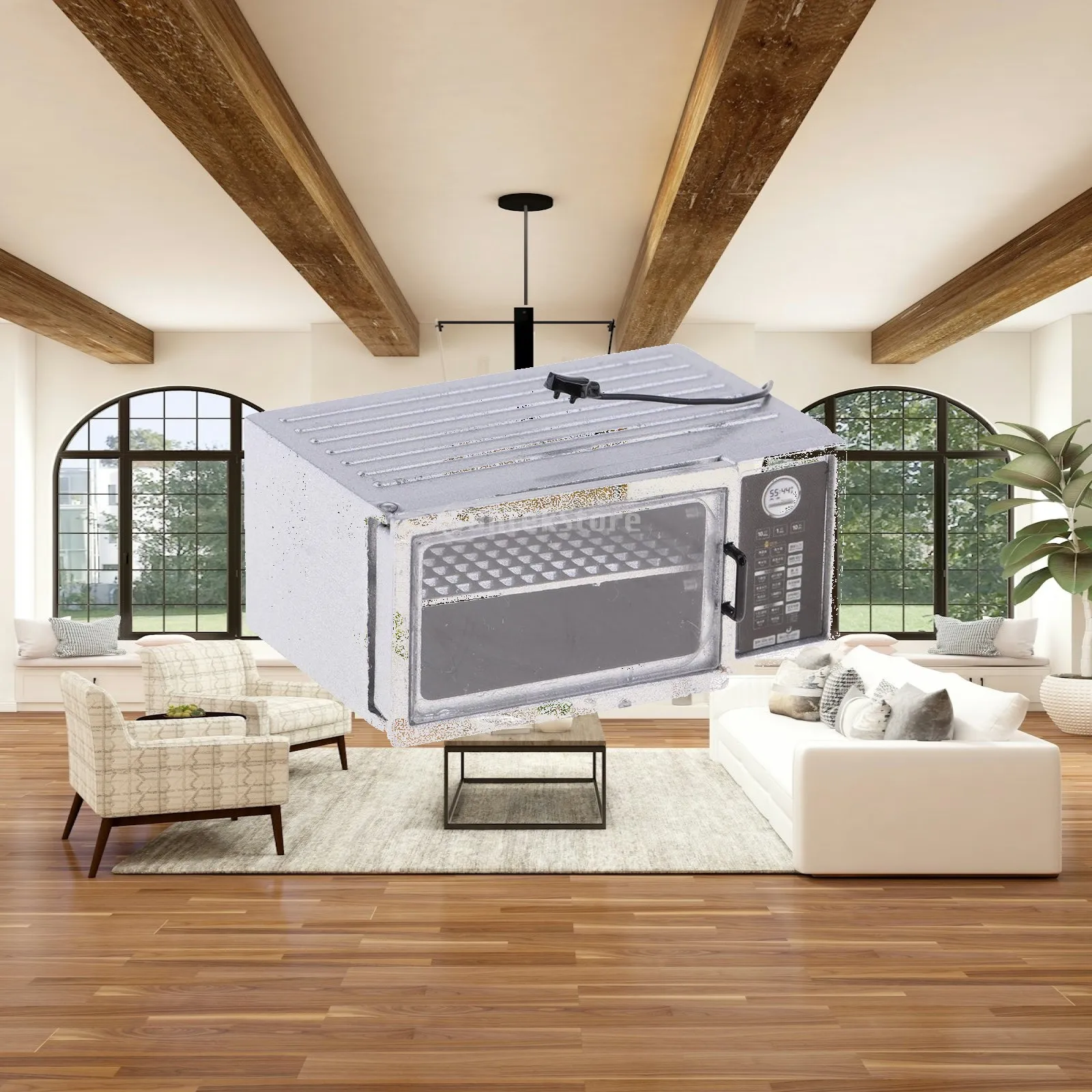 Dollhouse Microwave Oven Miniature Furniture Alloy Kitchen Appliance 1 12 Scale Decor for Doll House Play