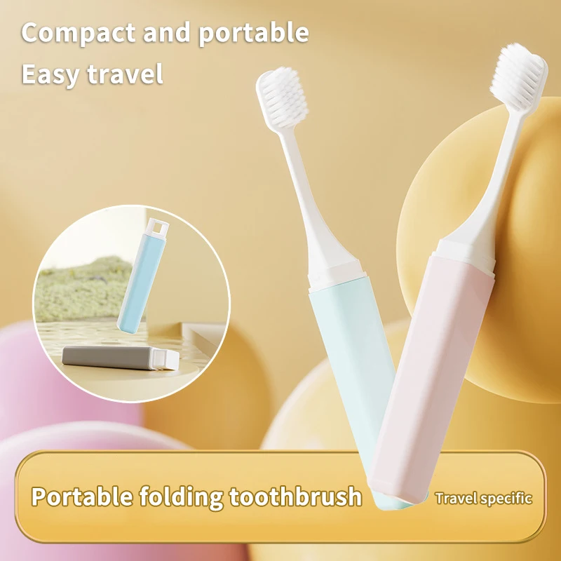 

5Pcs Portable Compact Soft Hair Folding Toothbrush Perfect For Travel Camping And Hiking Easy To Take And Efficient Toothbrush