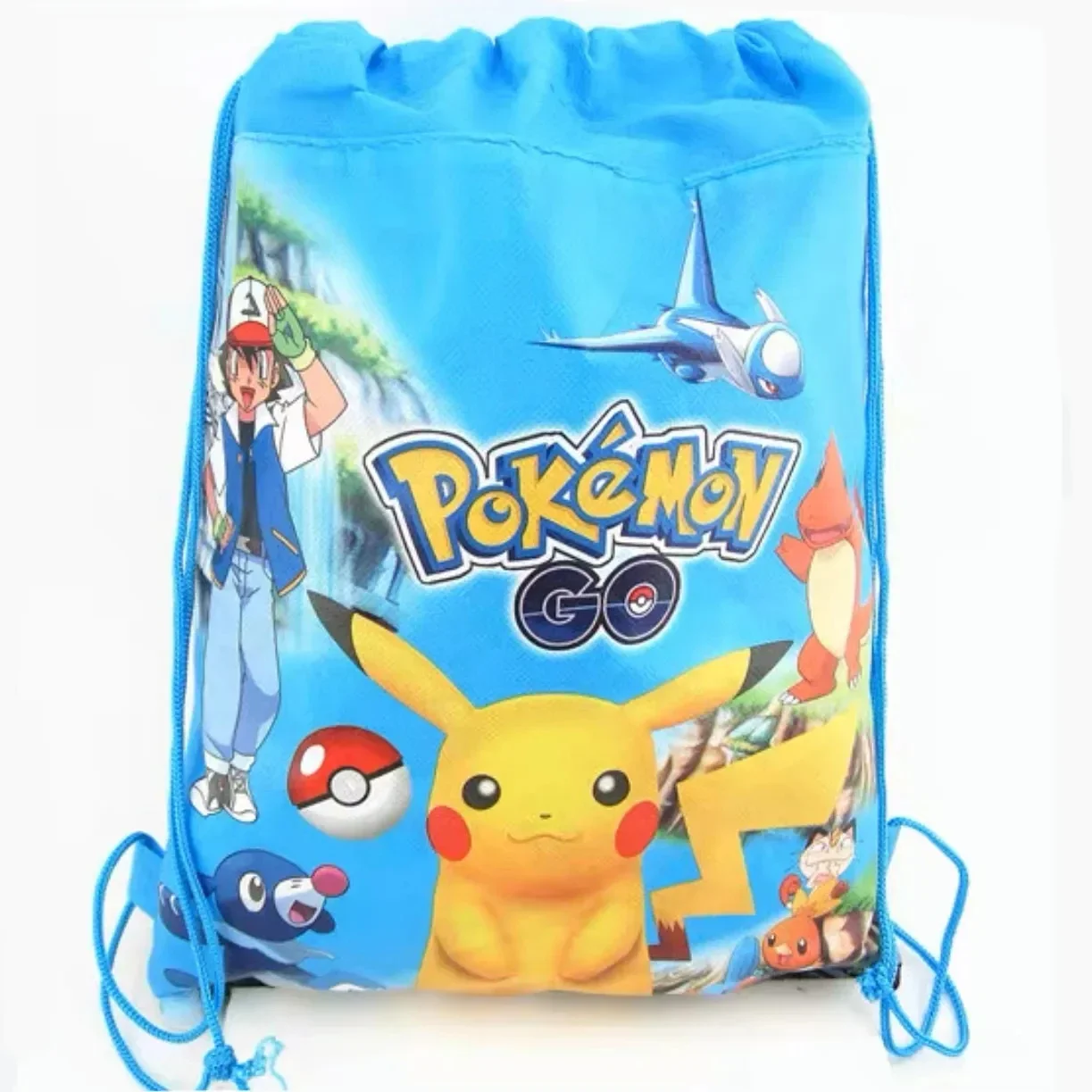 Pokémon Anime Pikachu Mochila, Saco De Cordão, Mochila Não Tecida, Saco De Armazenamento De Desenhos Animados, Pacote De Crianças, Brinquedo De Bolso, Novo