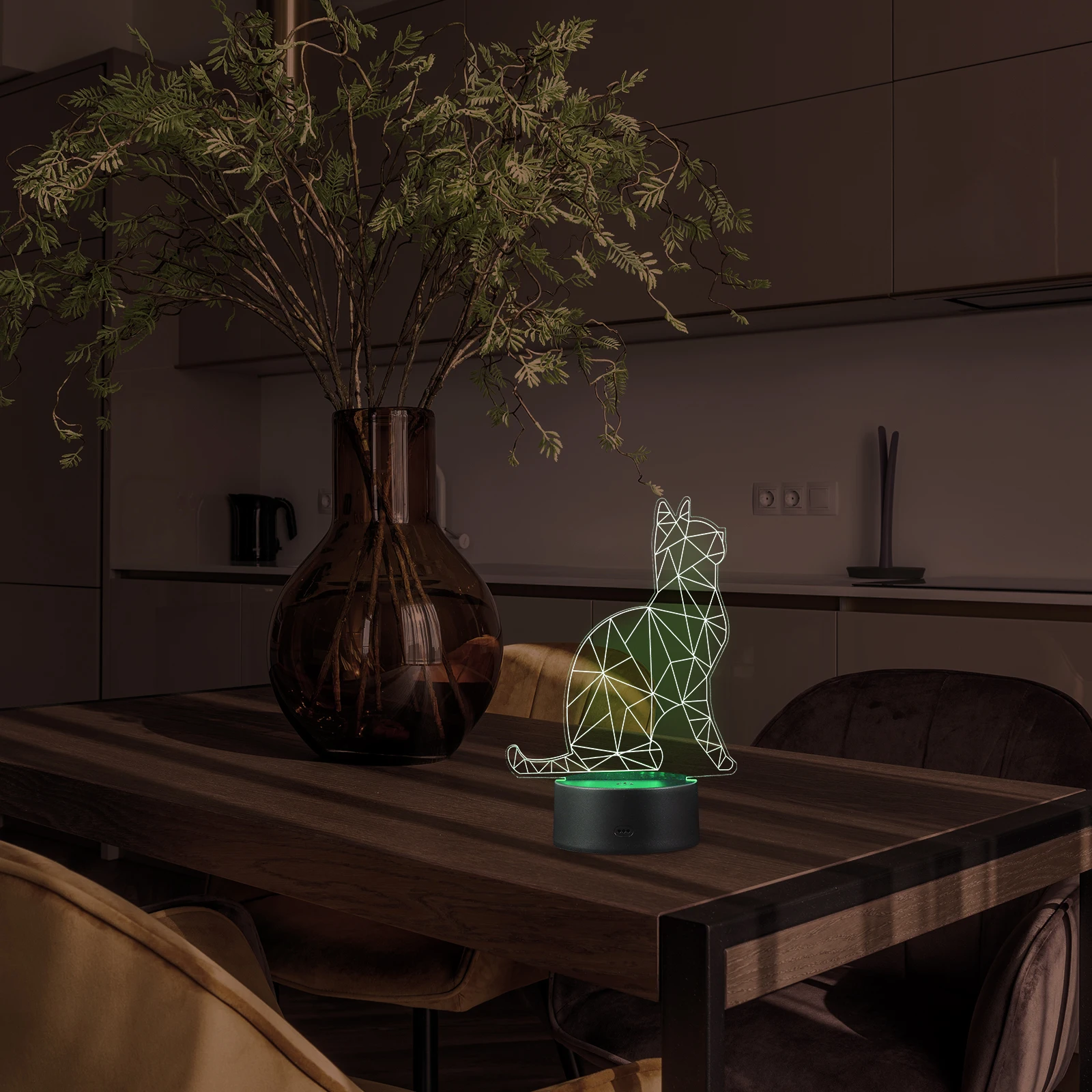 

Creative Acrylic PP Cat Night Light Touch Remote Control Colorful LED Home Decor Festival Party Gift Romantic Atmosphere