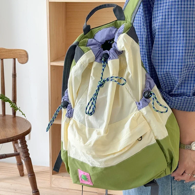 

Spring Summer New Lightweight Fre Color Colion Street Travel Bapa oulder Bag op Bag Dual Layer Soft Nylon Ba...