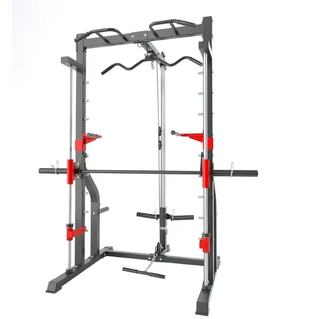 Commercial Multi-Functional Power Squat Rack Cage Smith Machine For Strength Training, Chest Workouts And Bodybuilding