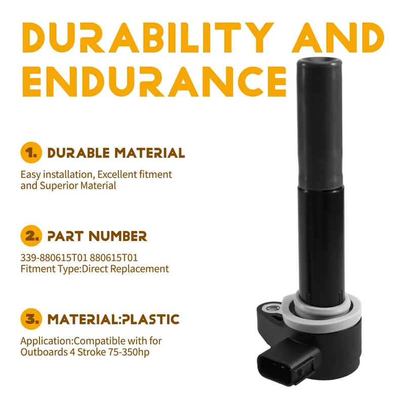 

ABXN- Надежная подвесная катушка зажигания для моделей Mercury Mariner Verado 225–350 л.с., 4-тактная, 339-880615T01