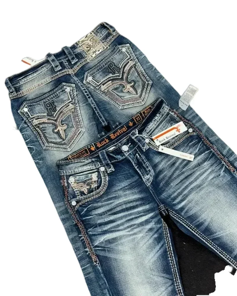 Jean Bleu Rétro Américain Aadt pour Femme, Pantalon Baggy Taille Haute, Mode Gothique, Harajuku, Poche Hip Hop, Décontracté, Y2K