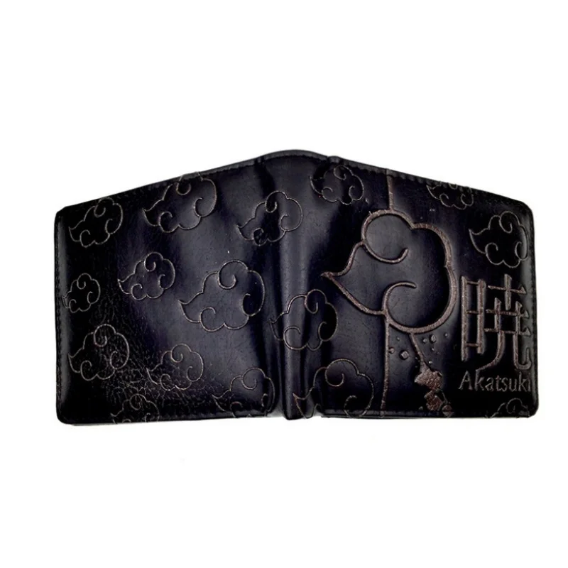 Anime Naruto Uchiha Itachi Akatsuki Embossed Short PU Wallet Coin Purse Student Fashion Personality Zero Wallet Card Wallet