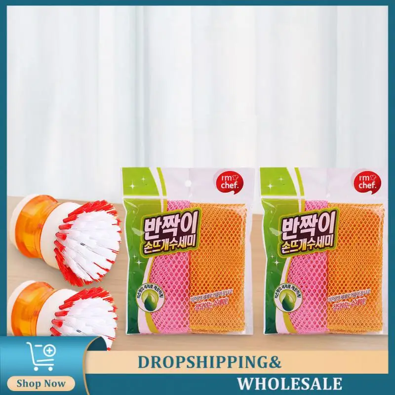 Kitchen Gadgets Resistant To Tensile Wear Dish Brush Modern And Simple Cleaning Brush Durable Scouring Pad Plastic Dish Towels