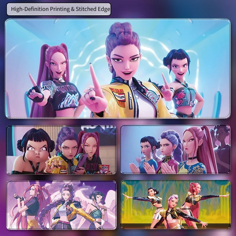 

Large KPop Anime Demon Hunters Gaming Mouse Pad, Non-Slip Desk Mat for Computer Keyboard, Spill-Proof Office Deskmat