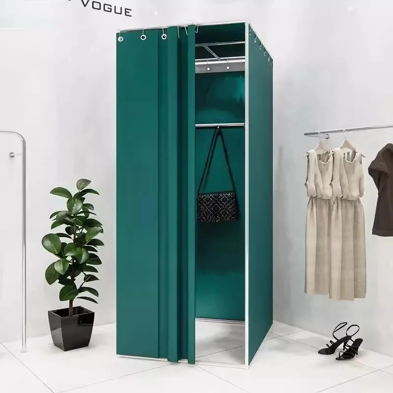 custom.Modern Boutique Retail Store Dressing Room with Fabric Curtain Clothes Changing Room Fashion Clothing Shop Fitting Room
