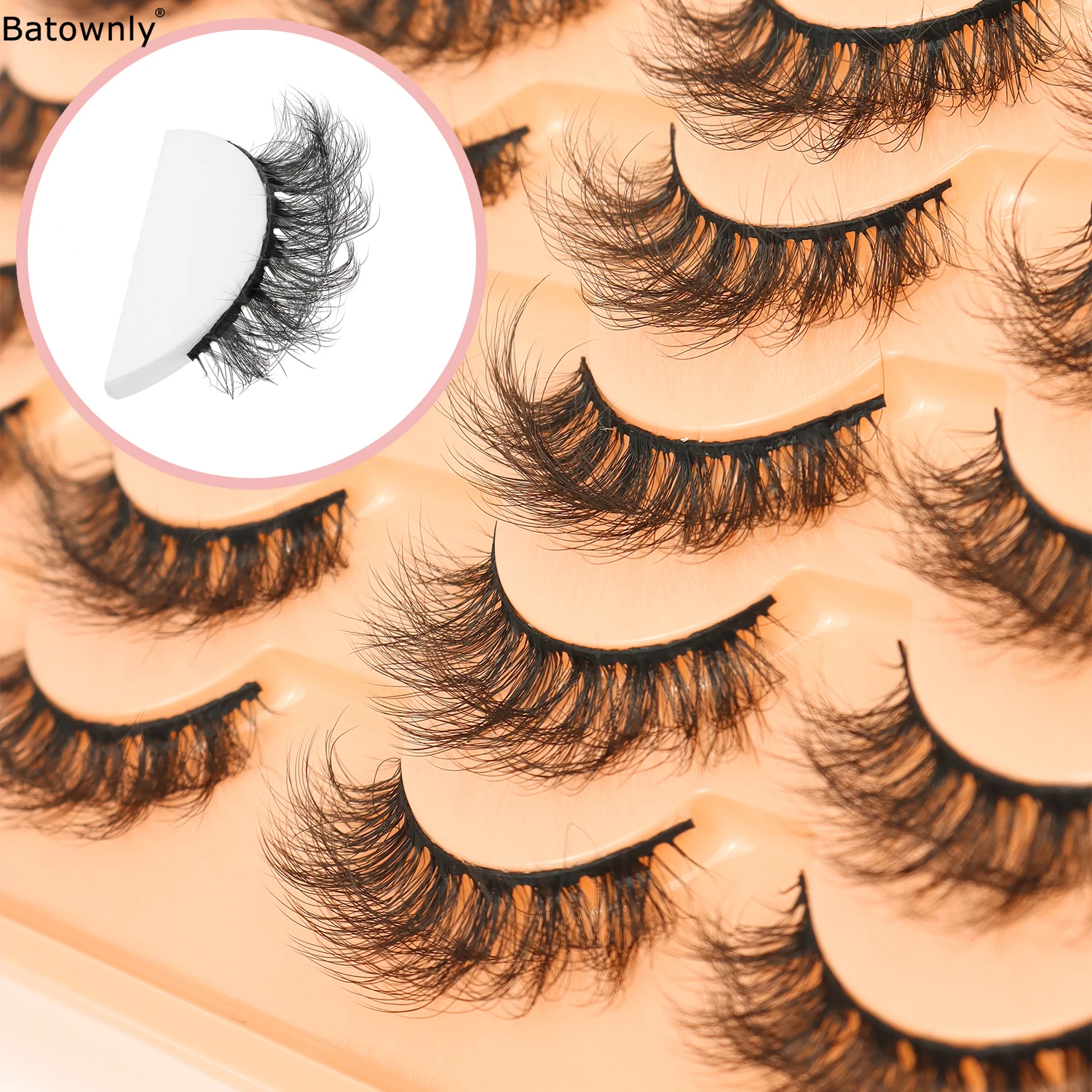 14 قطعة من الرموش الصناعية الكثيفة والرقيقة 18 ملم رموش صناعية على شكل عين القطة الطبيعية