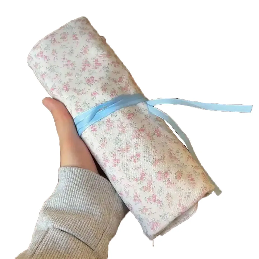 

Floral Pattern Makeup Brush Bag Large Capacity Pink Cosmetic Storage Bag Eyebrow Pencil Box Beauty Tool Makeup Brush Organizer