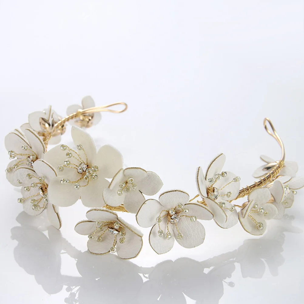 

1pc Pu Flower Headband Alloy Hair Clasp Women Headdress Handmade Daily Party Going Out Accessory Crown Hairpin Braiding Tool