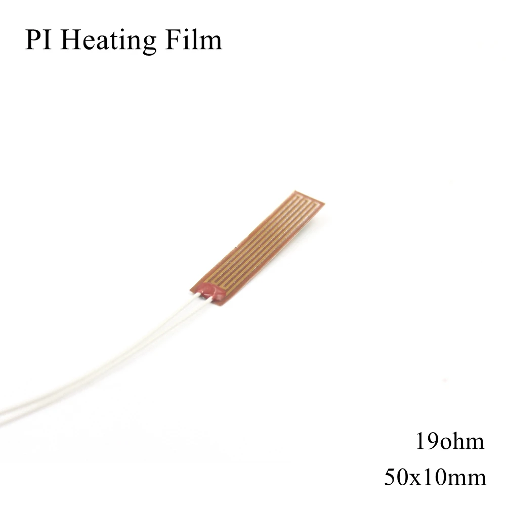 50x10mm 5V 12V 24V 110V 220V PI Heating Film Polyimide Adhesive Electric Heater Plate Panel Pad Mat Fuel Foil Oil Engine Tank