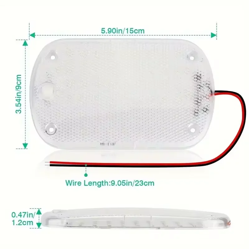 1PC 12V-80V 60LED Interior Light Bar Strip Light With Switch LED Car Interior Lamp Lighting Camper Bus Motorhome Boat Roof Light