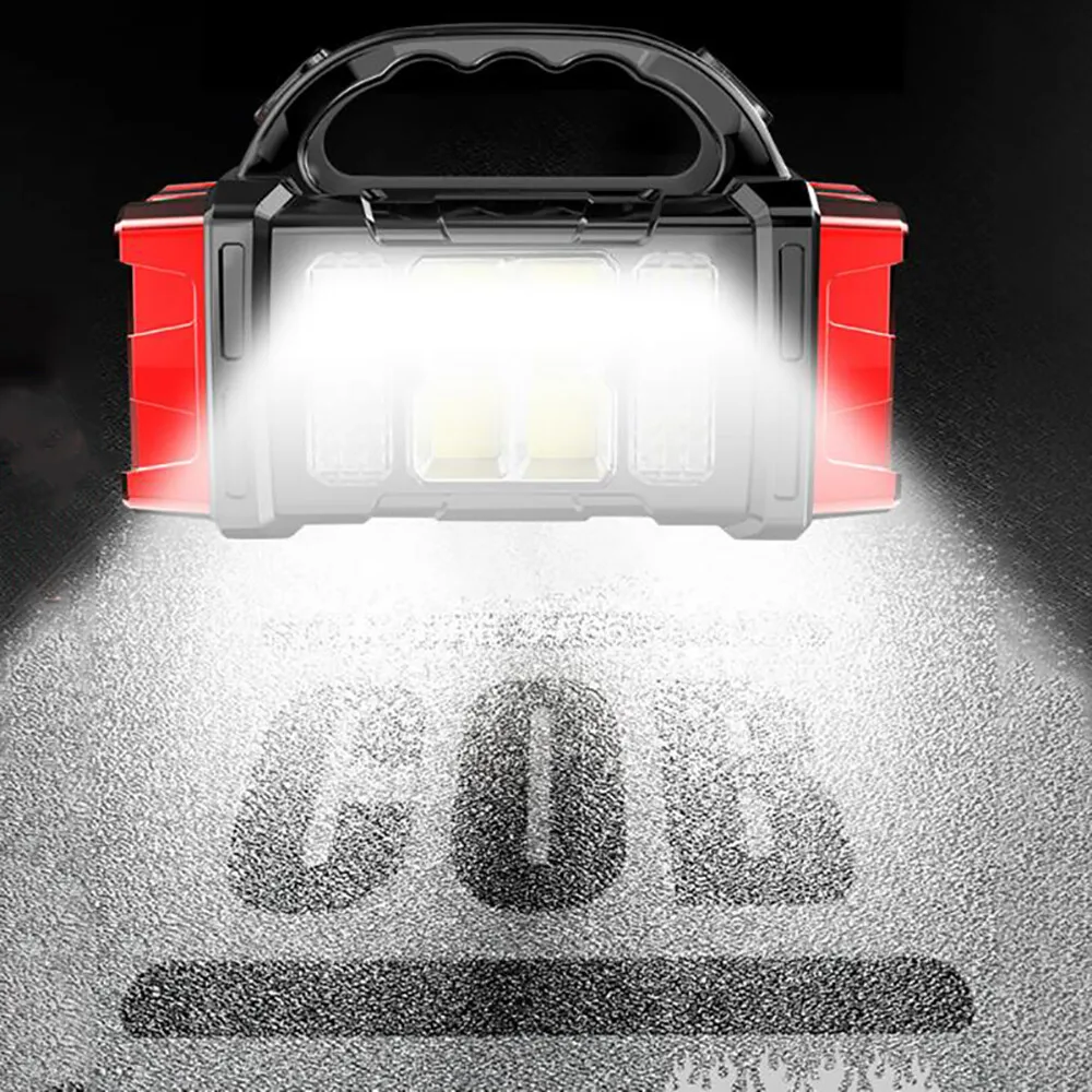 Super Bright LED Tactical Solar Flashlight USB Rechargeable Light COB Torch Lamp