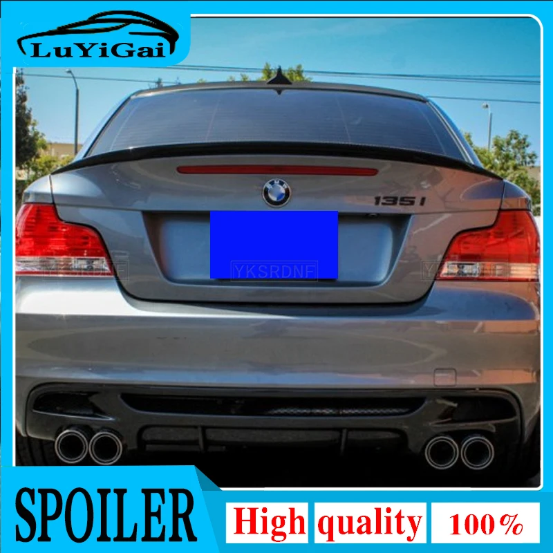 Gloss Black & Carbon-Printing ABS Rear Spoiler Car Wing for BMW 1 Series 2-Door Coupe E82 E88 1M 2007 - 2013