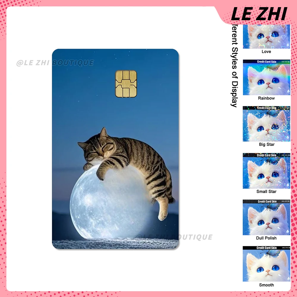 Kawaii Animal Shining Waterproof Protective Film Skin Sticker Cute Cat Dog Pvc Debit Credit Card Bank Card Decoration Girl Gifts