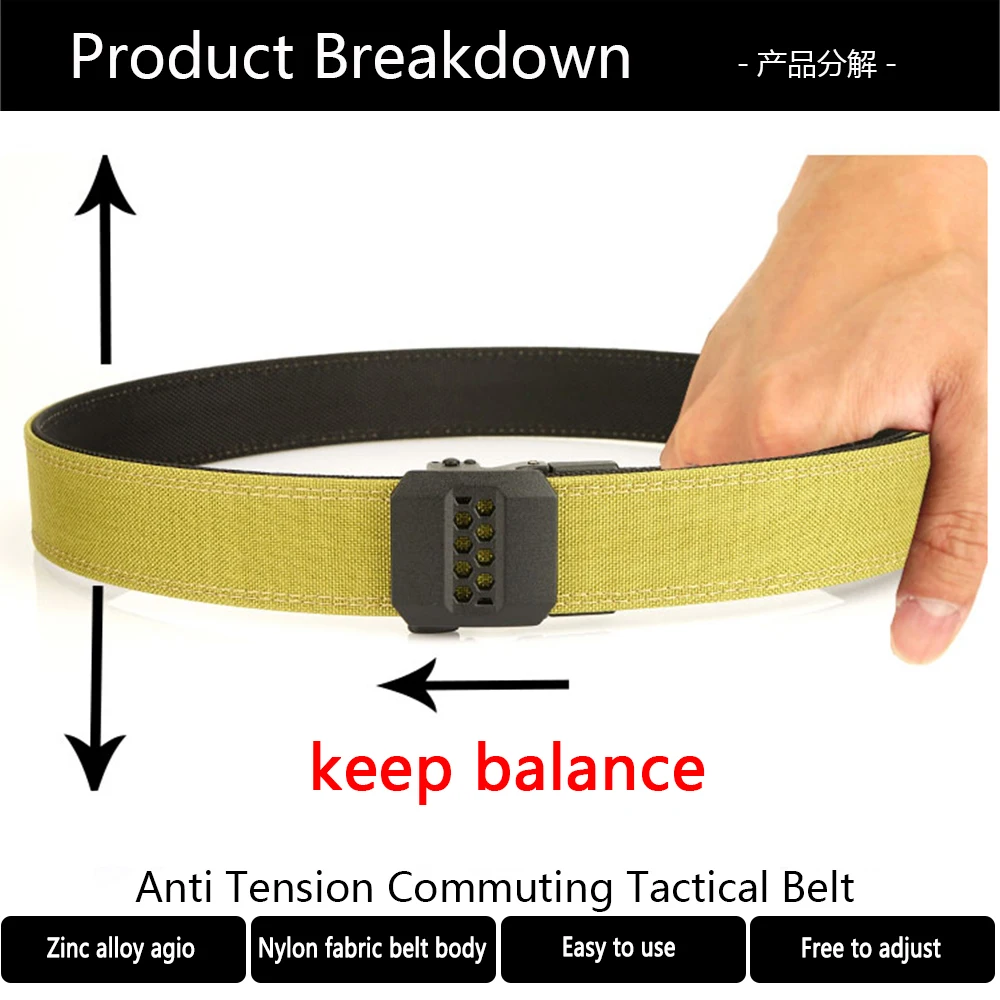 TUSHI Metal Automatic Buckle Hard Tactical Belts Thick 1100D Nylon Webbing Belt For Men Outdoor 3.8cm Heavy Duty Military Girdle