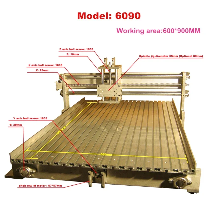 

Aluminum Cnc Router Frame 6090 9014 Wood Carving Milling Machine Lathe Bed Kit Ball Screw