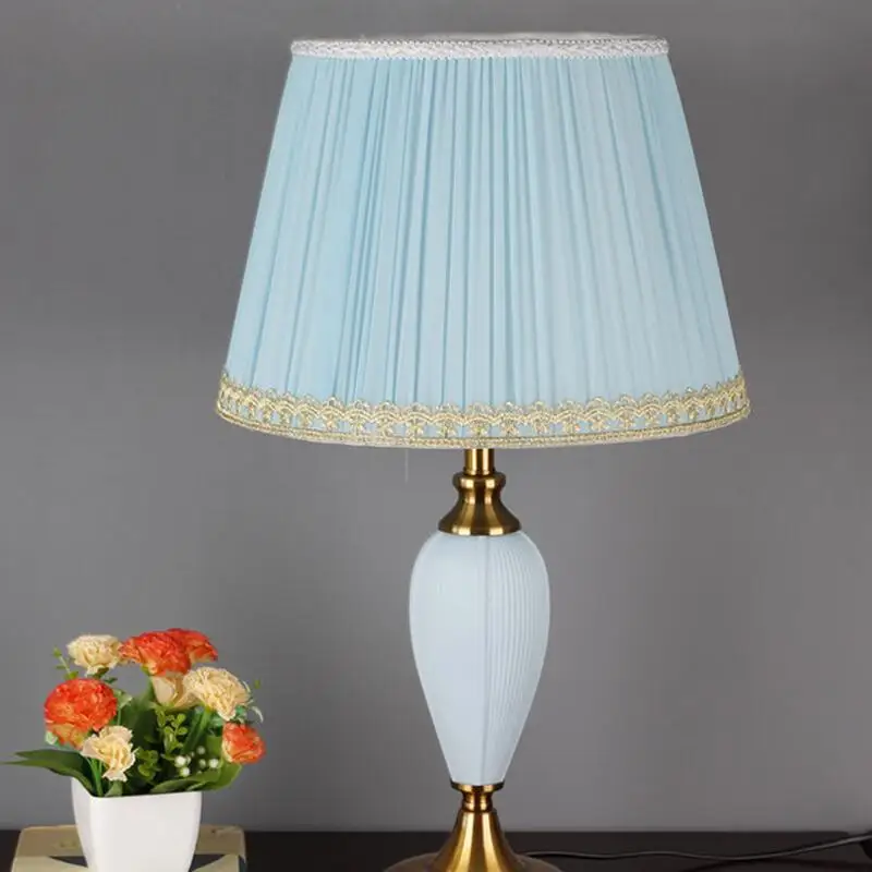 Modern European Ceramic Table Lamp Living Room Bedroom Home Decor Bedside Table Remote Control Lighting Fixtures