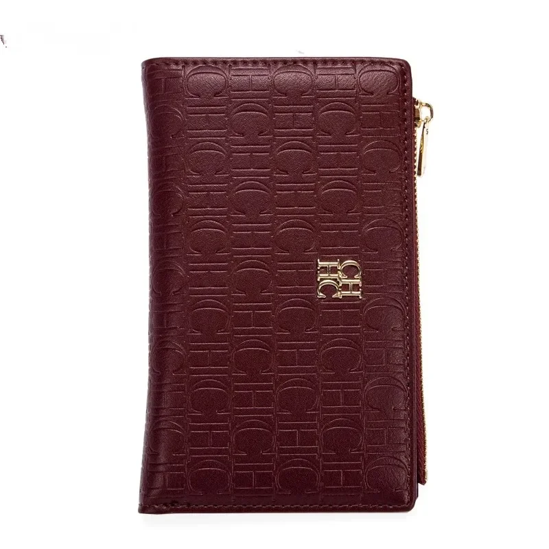 

CH Leather Zipper Lettered Print Short Women's Pouch 2025 New Trend Coin Purse Luxury Pouch Wallet Card Holder Carrying Case