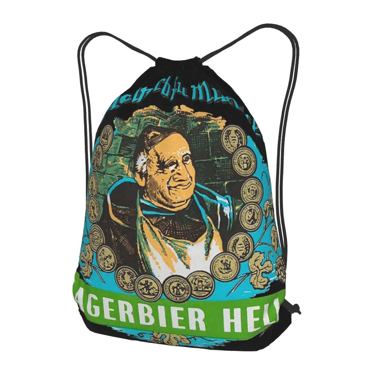 Augustiner Munich Beer...Lagerbier Hell Classic Backpacks Fashion Drawstring Bundle Pocket Storage Bag Book Bags for Travel