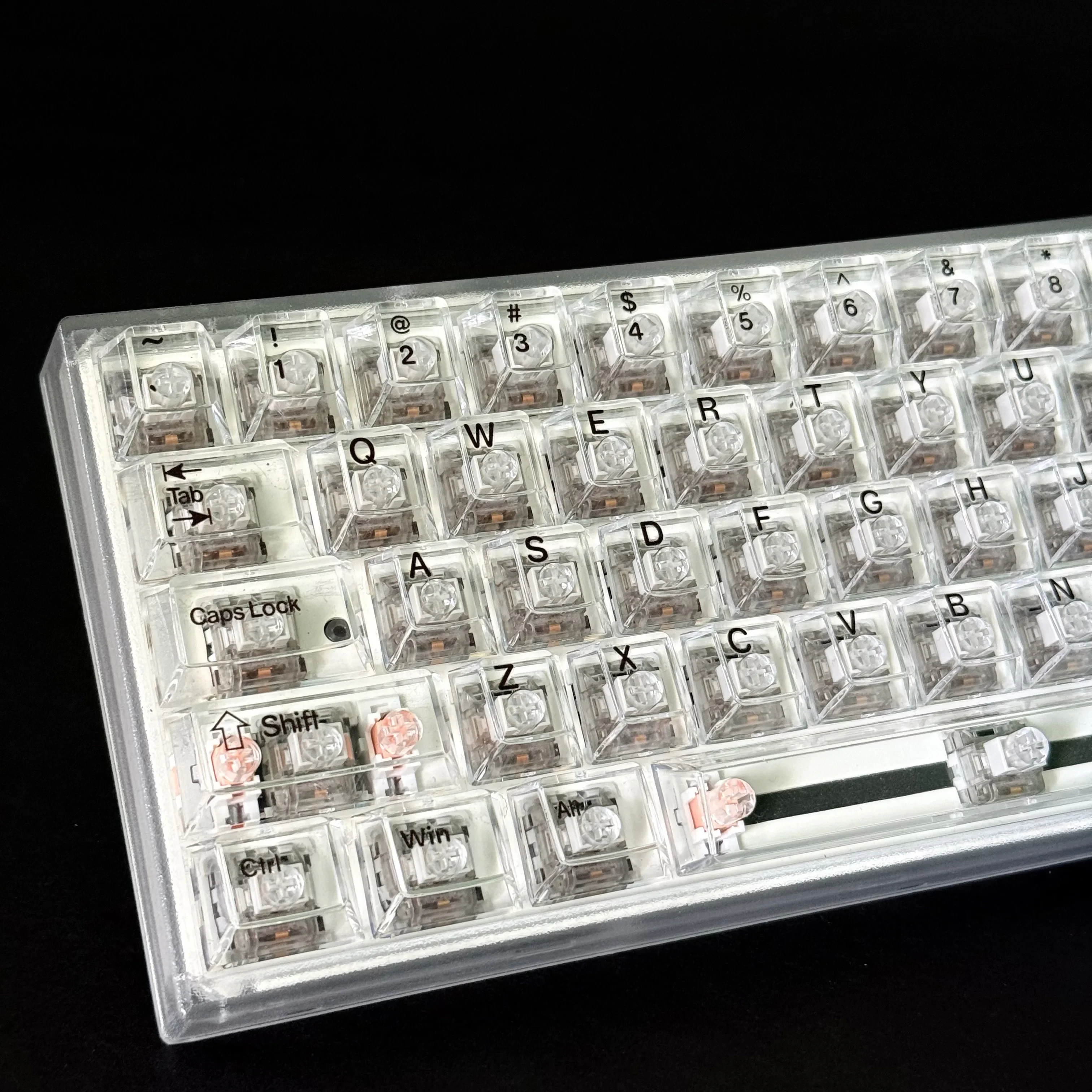 Clear Transparent Keycap 60% 75% TKL 96% 100% Layouts Top/Side Print Cherry Key Cap MX Switches Mechanical Keyboard