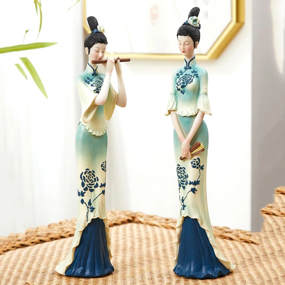 

Классический китайский стиль, музыкальный инструмент, персонаж, украшения из смолы, ремесленное украшение для рабочего стола, ретро украшение для гостиной