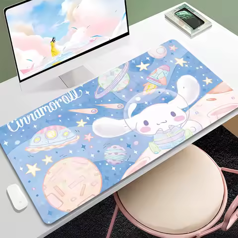 Cute Anime Cinnamoroll Laptop Table Mat Office Pc Accessories Edge Locking Mouse Pad Custom Kawaii Gaming Carpet Large Mousepad