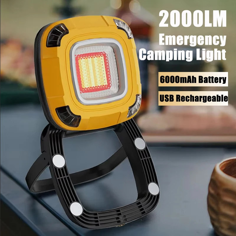 200W Portable LED Camping light 6000mAh USB Rechargeable Camping Lantern Waterproof Magnetic Outdoor Emergency Led Flashlight