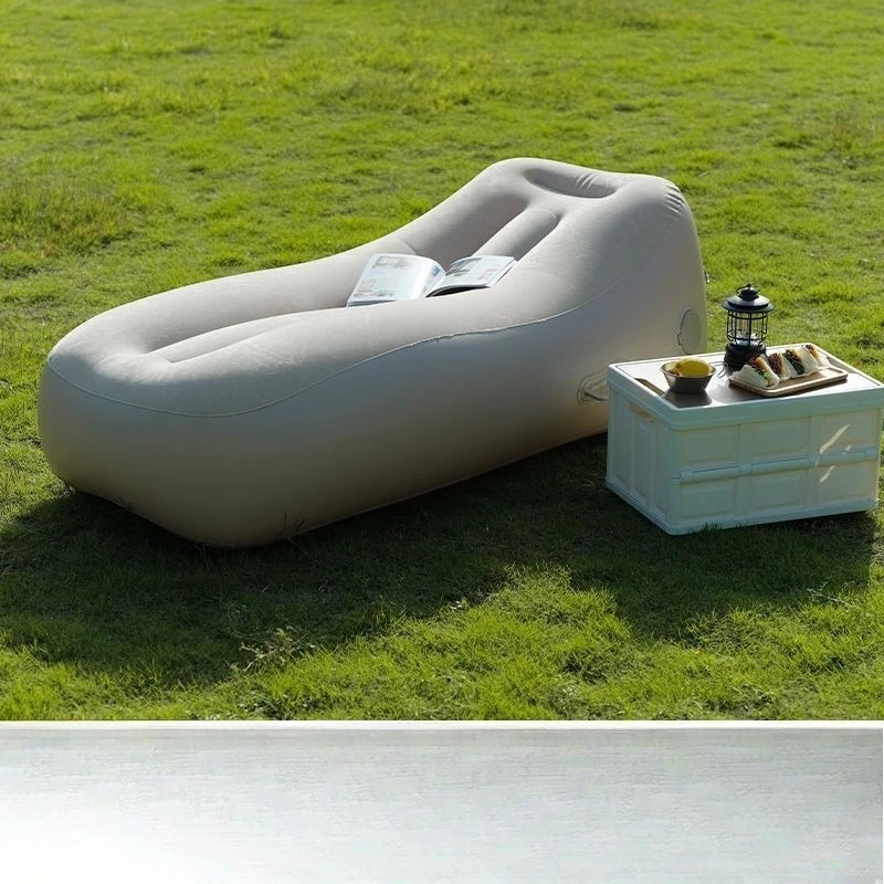 PVC flocking inflatable sofa, outdoor portable lazy lunch break leisure