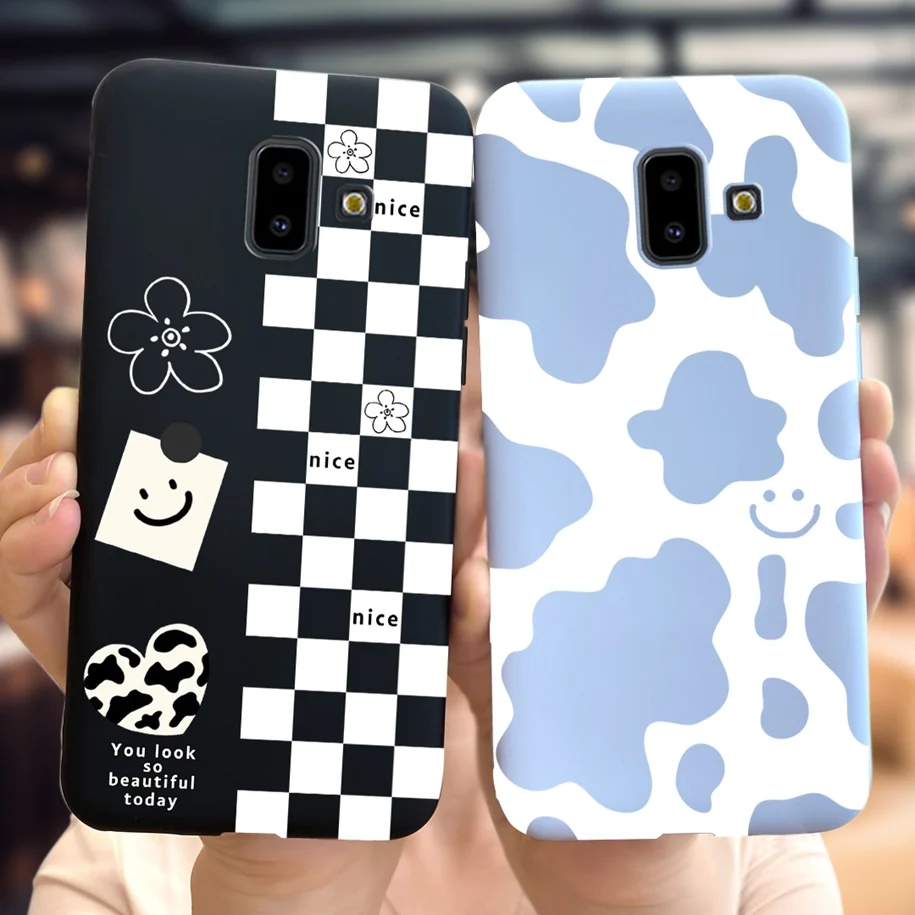 For Samsung Galaxy J4 J6 J8 2018 Case Lovely Cow Cartoon Soft TPU Phone Cover For Samsung J4Plus J6Plus J6+ J4+ Protective Shell