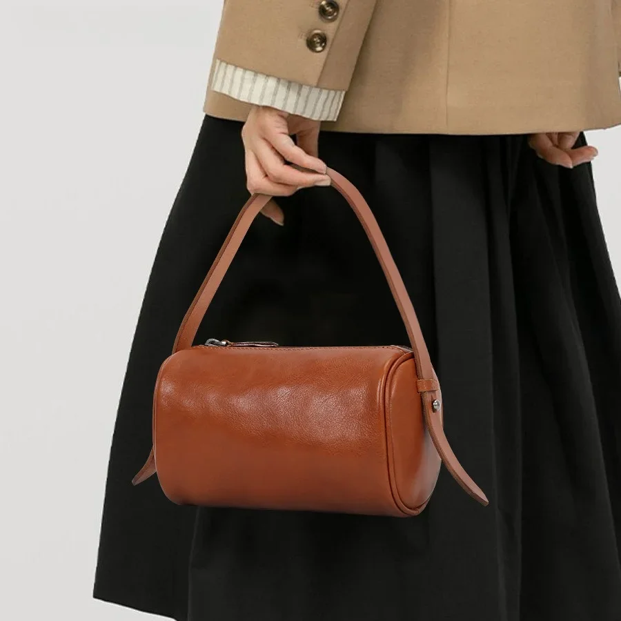 Cowhide Shoulder Bag High-end Sense Large-capacity Cross-body Bag First-layer Cowhide Women's Bag