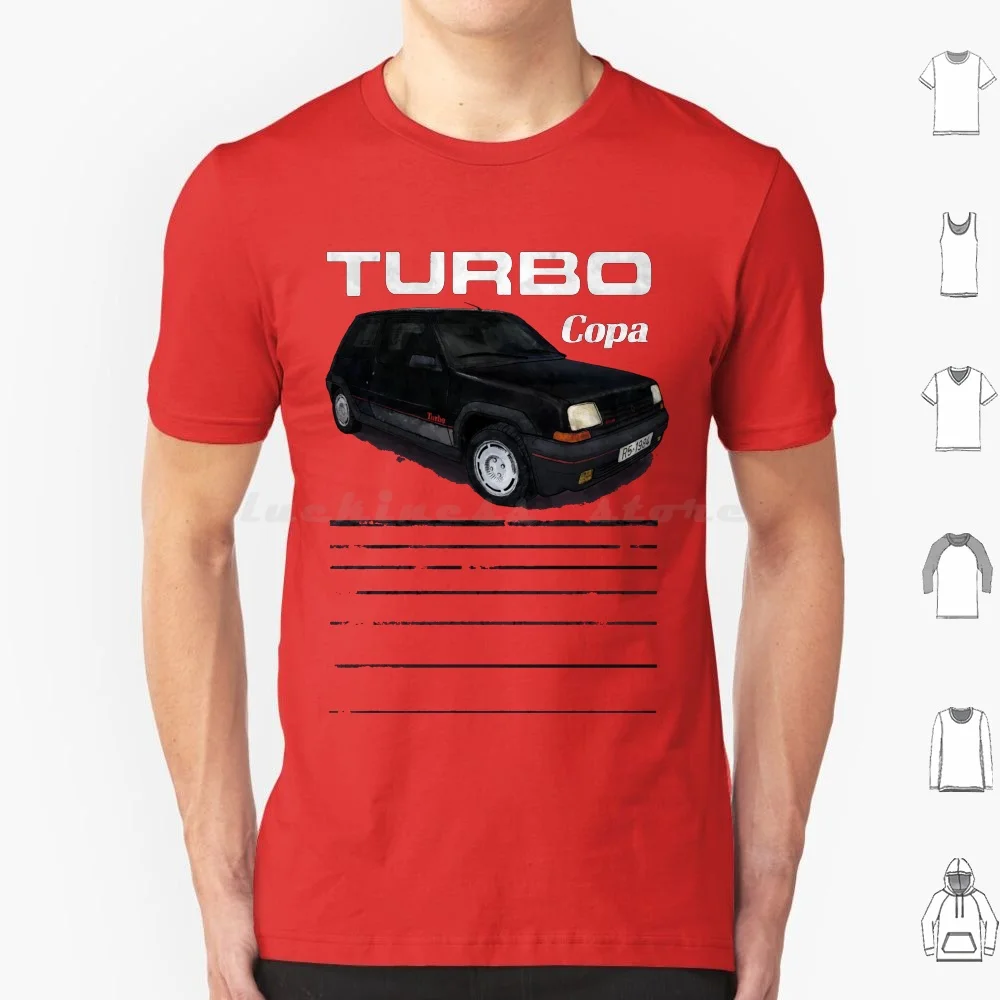 Camiseta Turbo R5 Cup para coche, camisa de gran tamaño, 100% algodón, coche de los 90, coche de competición europeo