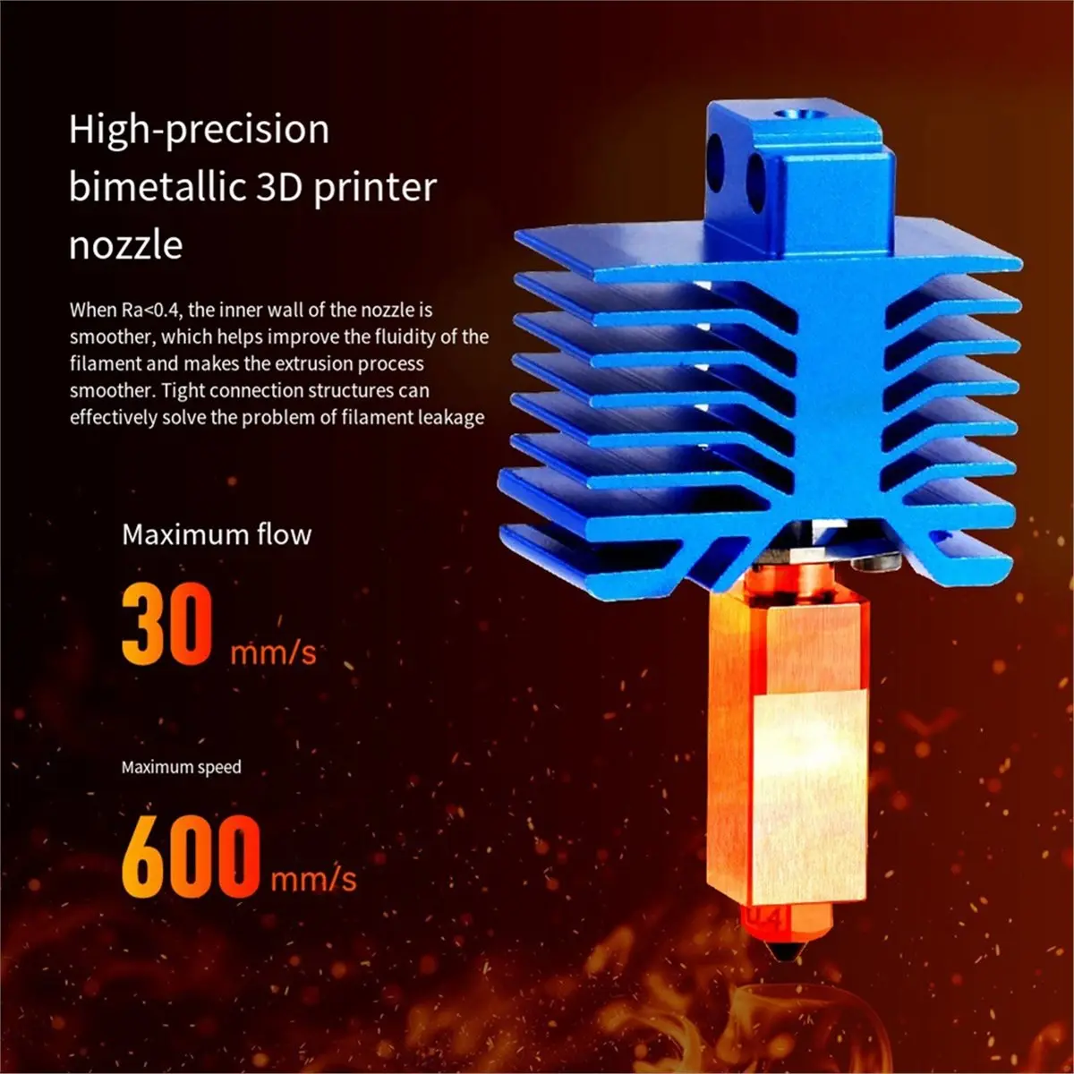 For Lab X1/X1C Upgrade Hotend Kit One-Piece Bimetal Hardened Steel Nozzle Hot End 0.4mm with Fan 3D Printer Parts