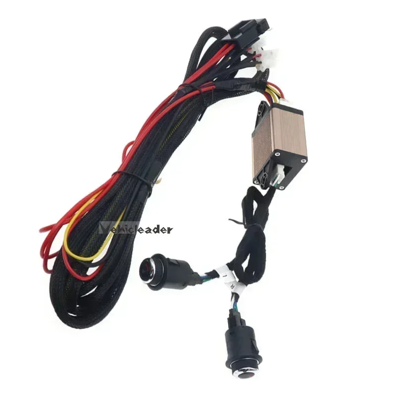 12V Universal Built-in Car Seat Heater Kit Fit 2 Seats Alloy Wire/Carbon Fiber Fast Heating Pads 6-Levels Round Control Switch