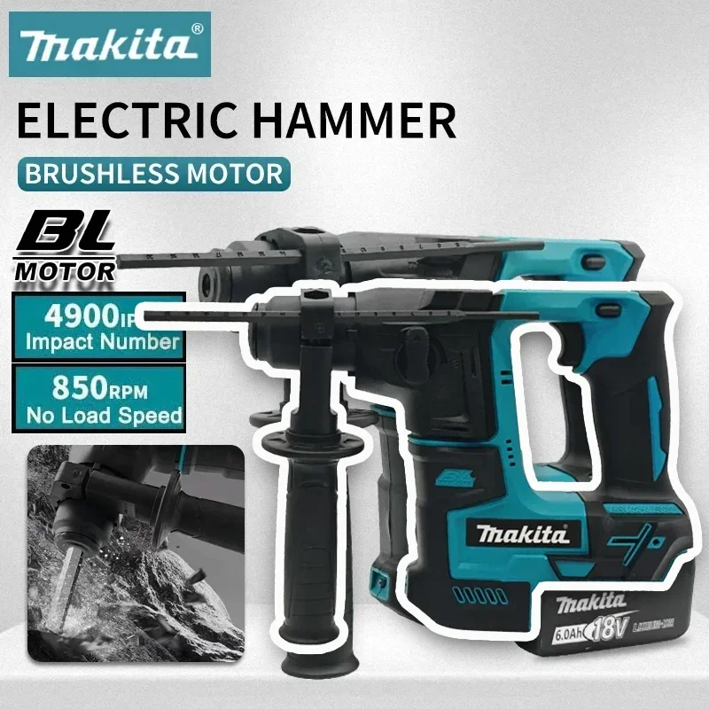

Бесщеточный аккумуляторный перфоратор Makita 18В, литиевая батарея, беспроводные дрели, электроинструменты Makita 18В