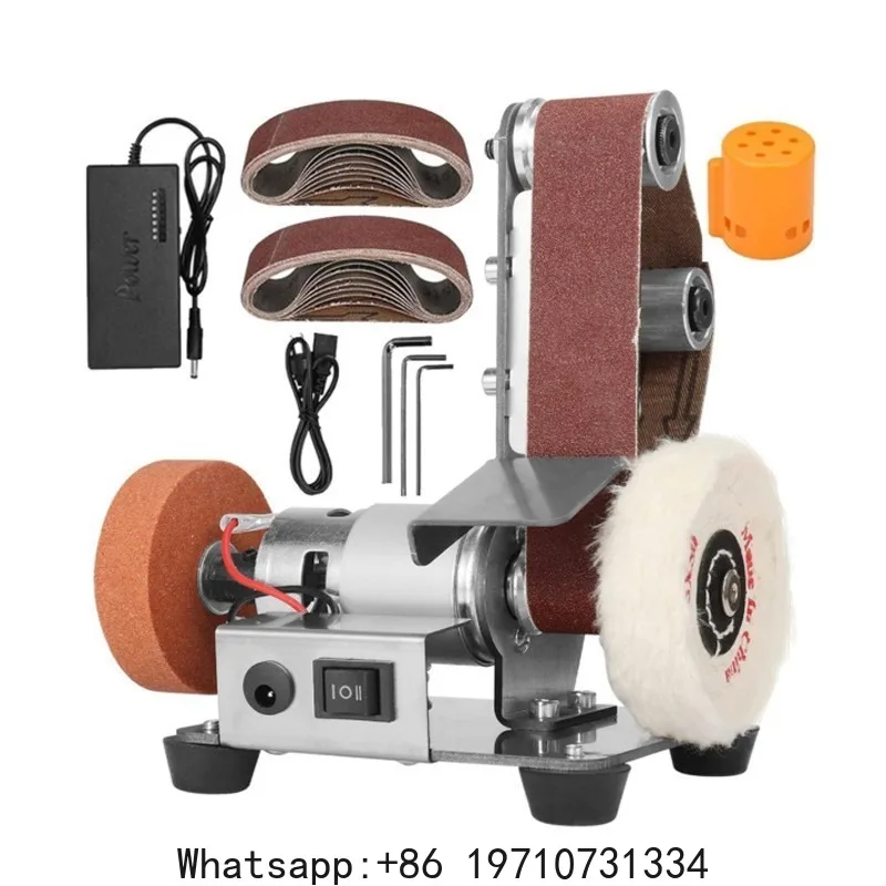 

Mini Belt Sander Adjustable Speed Electric Grinding Sanding Machine Handcraft System Bench Grinder Polisher Buffer for DIY Craft