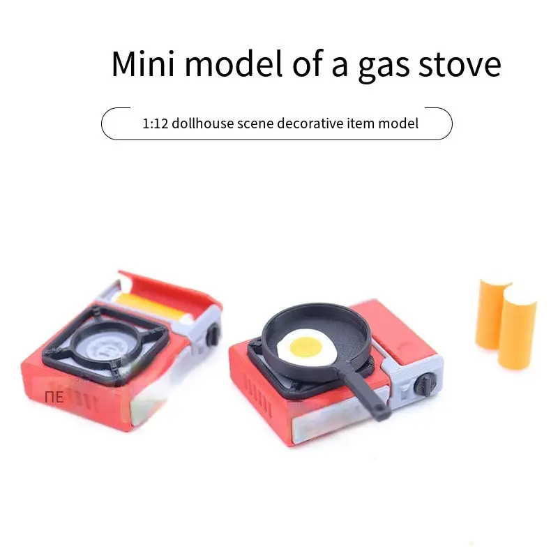 1:12 Scale Dollhouse Miniature Gas Stove Model, Pretend Play Kitchen Cookware, Camping Stove Prop for Doll House & Food Diorama