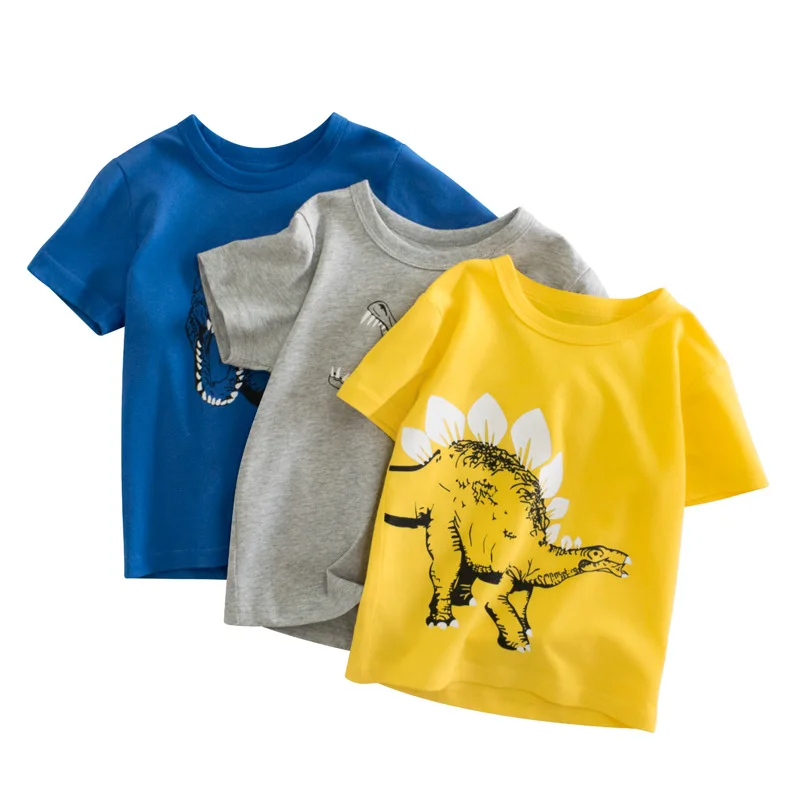 

Brand Baby Boy Short Sleeve T Shirt Summer Cartoon Dinosaur T-shirt Kids Clothes Toddler Boy 100% Cotton Shirts Tops Tee 24M-11Y