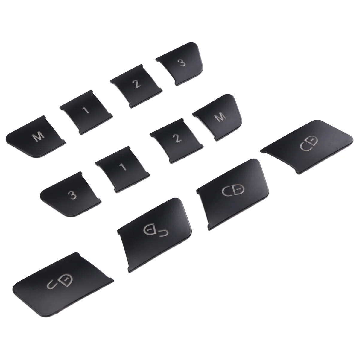 12Pcs Car Door Seat Memory Lock Switch Buttons Stickers Cover Trim for C E Class CLA GLA GLS ML