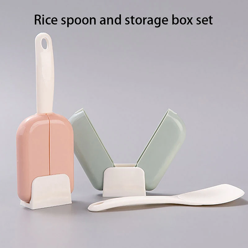 Tableware Storage Box Automatic opening and closing rice spoon creative standing dustproof non stick rice cleaning rice spoon