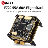9IMOD F722 Flight Stack F722 Flight Control 55A/60A ESC 3-6S Lipo 30.5x30.5mm ICM42688 Gyro For Remote Control FPV Racing Drone