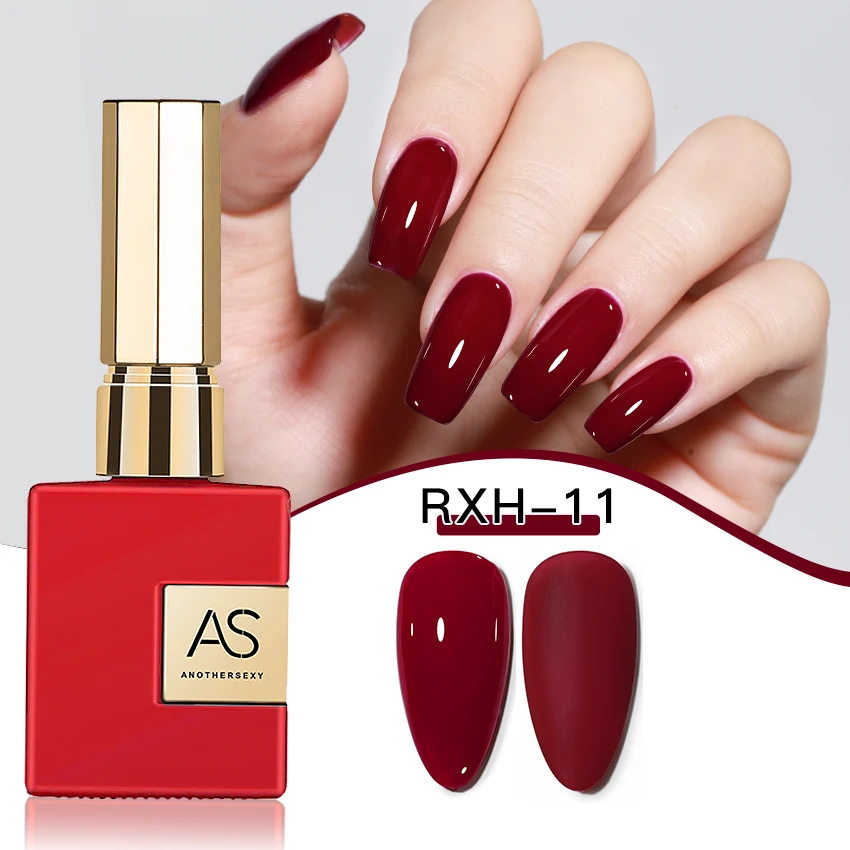 AS 15 ml Gel-Nagellack, nicht im Set, Neujahr, semi-permanent, Hybrid, schwarz, rot, Gel-Nagellack, Valentinstag-Nagelkunst, emaillierter Lack