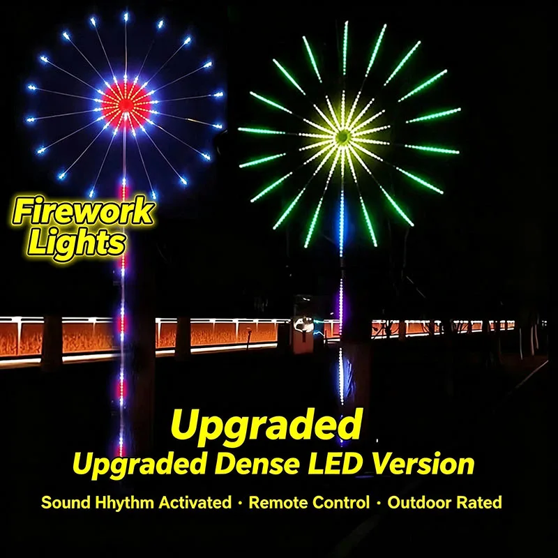 Firework RGBIC LED Strip USB 5V Bluetooth APP Music Sync Outdoor Patio Holiday Theme Party Light