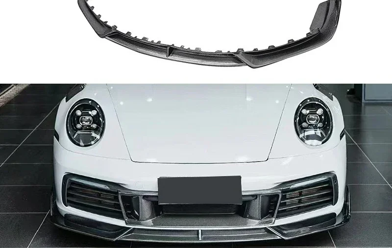 For Porsche 992 911 Carbon Fiber Front Lip Modified Spoiler Chin Auto Parts Exterior Surround