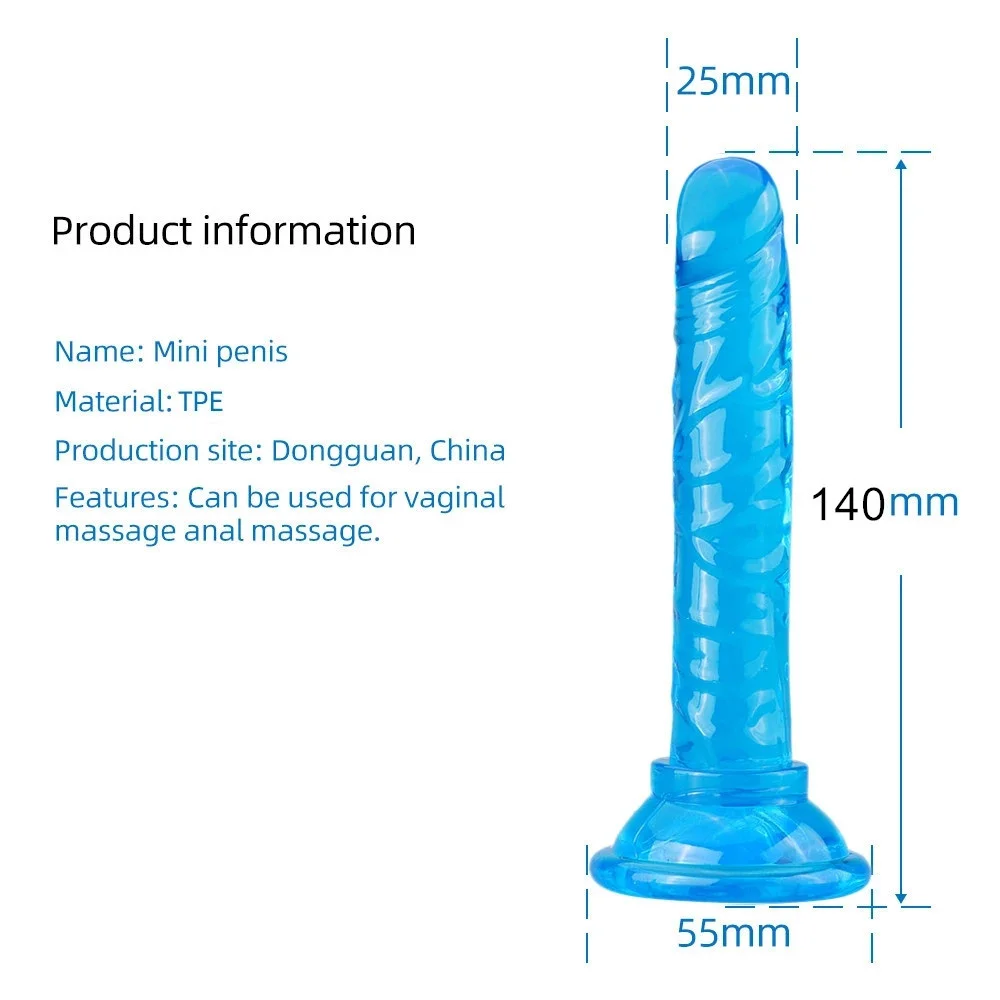 Transparent Jelly Soft Silicone Dildo 14cm Long Dick Anal Plug Male Female Masturbation Sex Toy Adult Game G-Spot Vagina Massage