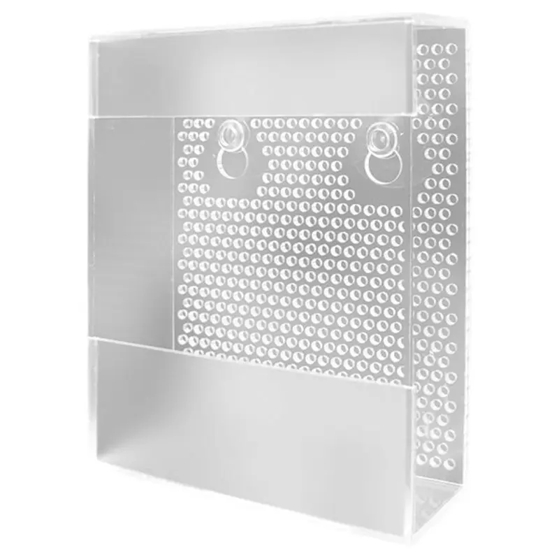 SHGO-Transparent Acrylic Reptile Feeder Box Wall-Mounted Insect Feeding Dish With Suction Cups For Lizards
