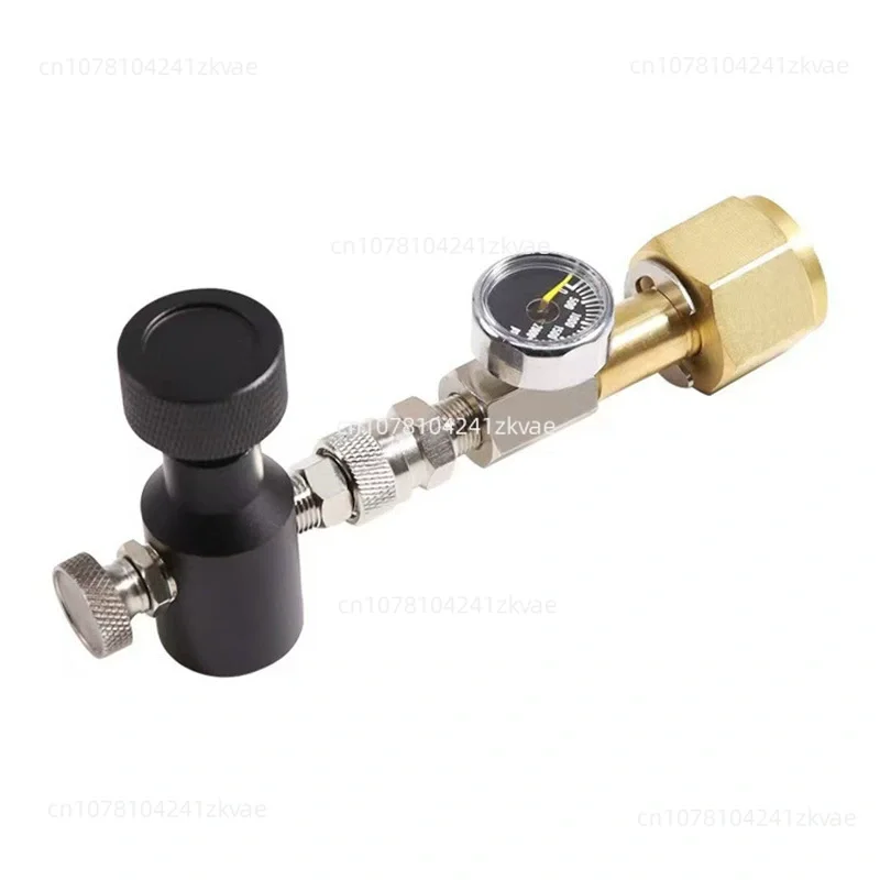 Soda Gas Cylinder Large Swivel W21.8 with 2000 Psi Pressure Gauge Quick-Connect Filling Valve